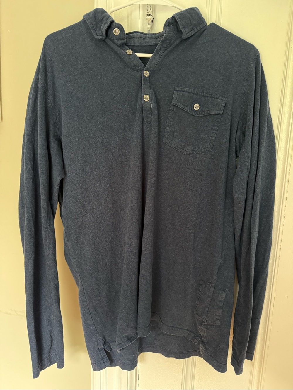 Khul Men’s Medium Polo Henley Long Sleeve Shirt, Hiking Camping Outdoors